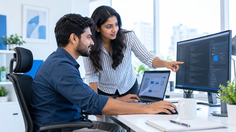 Developers collaborating on software